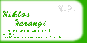 miklos harangi business card